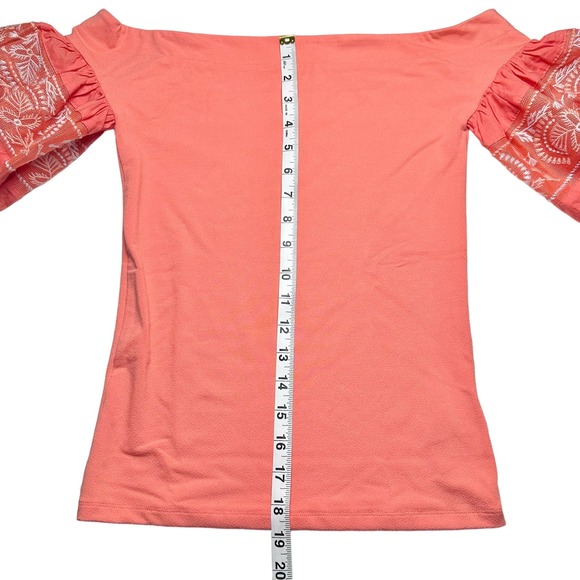Free People | Women | Rock With It Coral Puff Sleeve Off Shoulder Top | XS - Picture 6 of 13